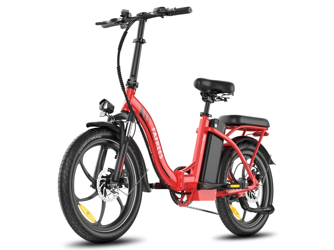 Bicicleta eléctrica Fafrees F20, motor de 250 W, batería de 36 V 20 Ah, neumáticos de 20 pulgadas, frenos de disco mecánicos, color rojo