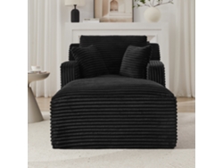 Moderno sofá chaise longue de pana, cómodo sofá cama/sillón reclinable, sin necesidad de montaje.