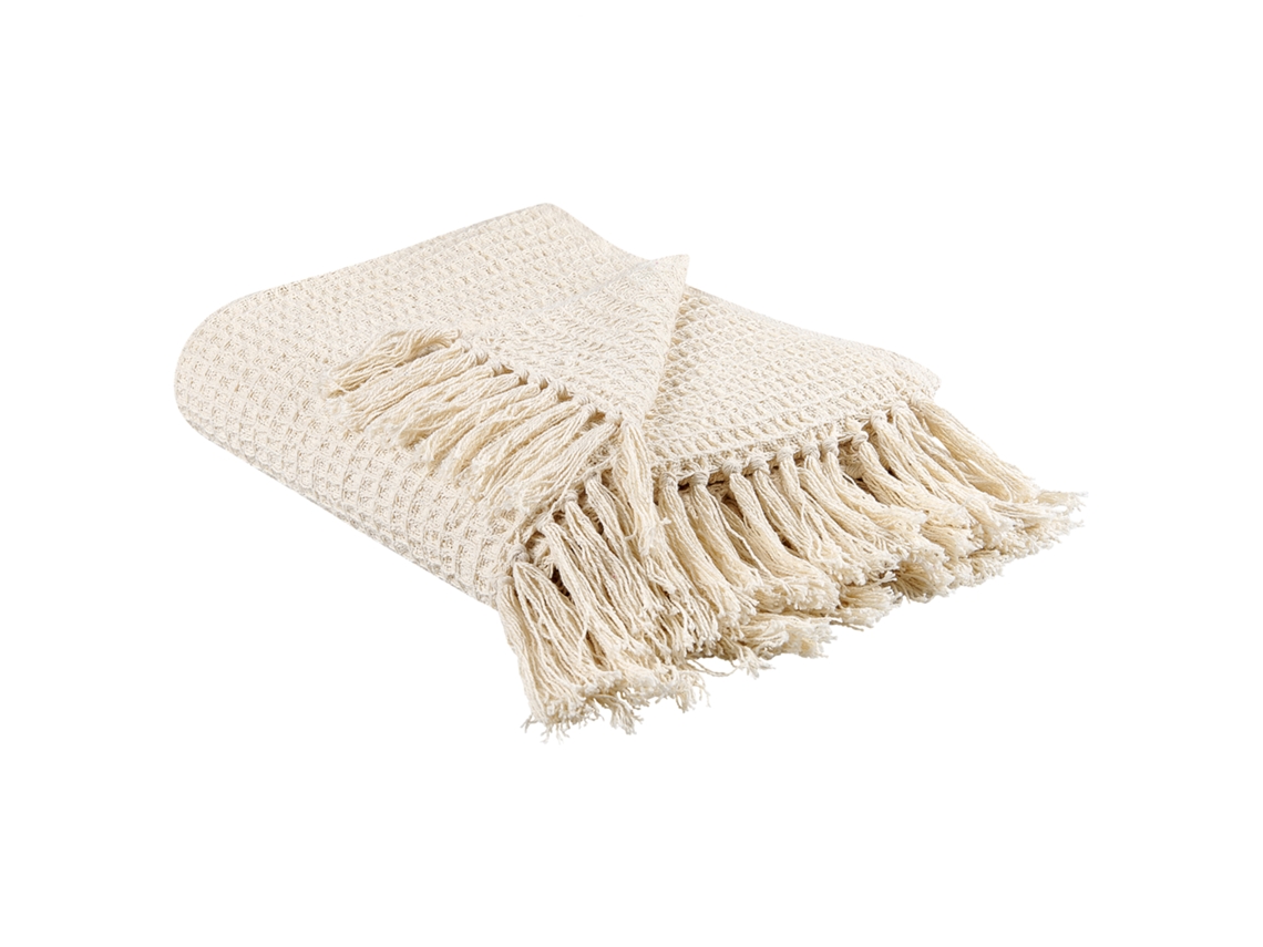 Manta BELIANI Malu (Beige - Algodón - 125 x 150 cm)