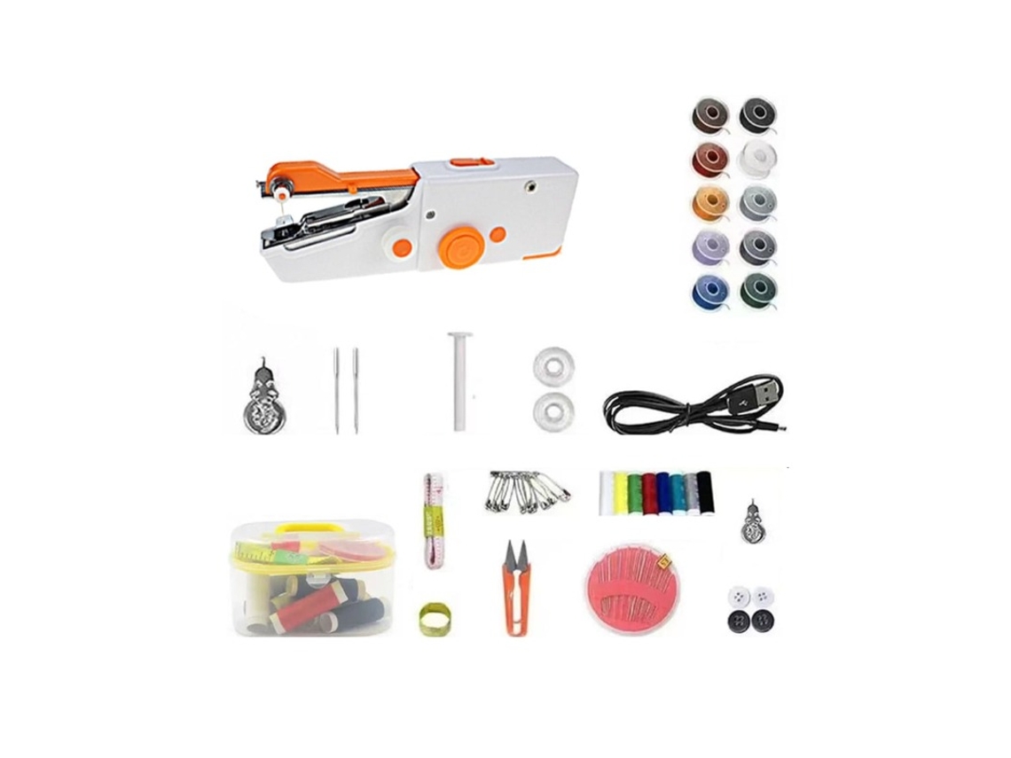 Kit de máquina de coser eléctrica portátil Mini máquina de coser naranja Gertiz