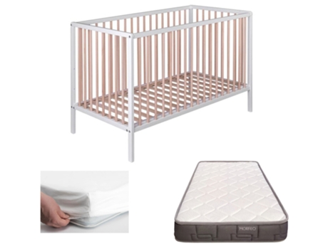 Cuna Bebé Laponia Con Somier De Láminas De Haya Colchón Morfeo Protector Colchón 4 Ruedas COOL · DREAMS