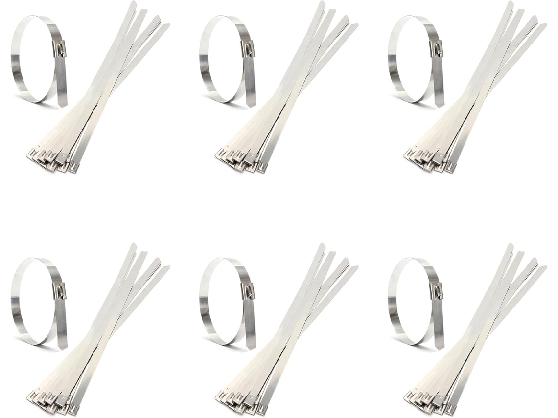 60 Correas De Escape De Cable De Acero Inoxidable De 0,39 Pies X 15,75 Pulgadas Con Metal