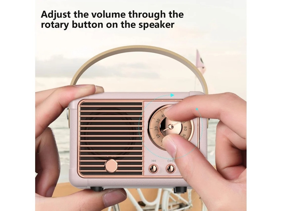 Mini altavoz inalámbrico Bluetooth, altavoz Bluetooth retro para exteriores con sonido estéreo nítido y graves intensos, altavoz portátil Yizhood