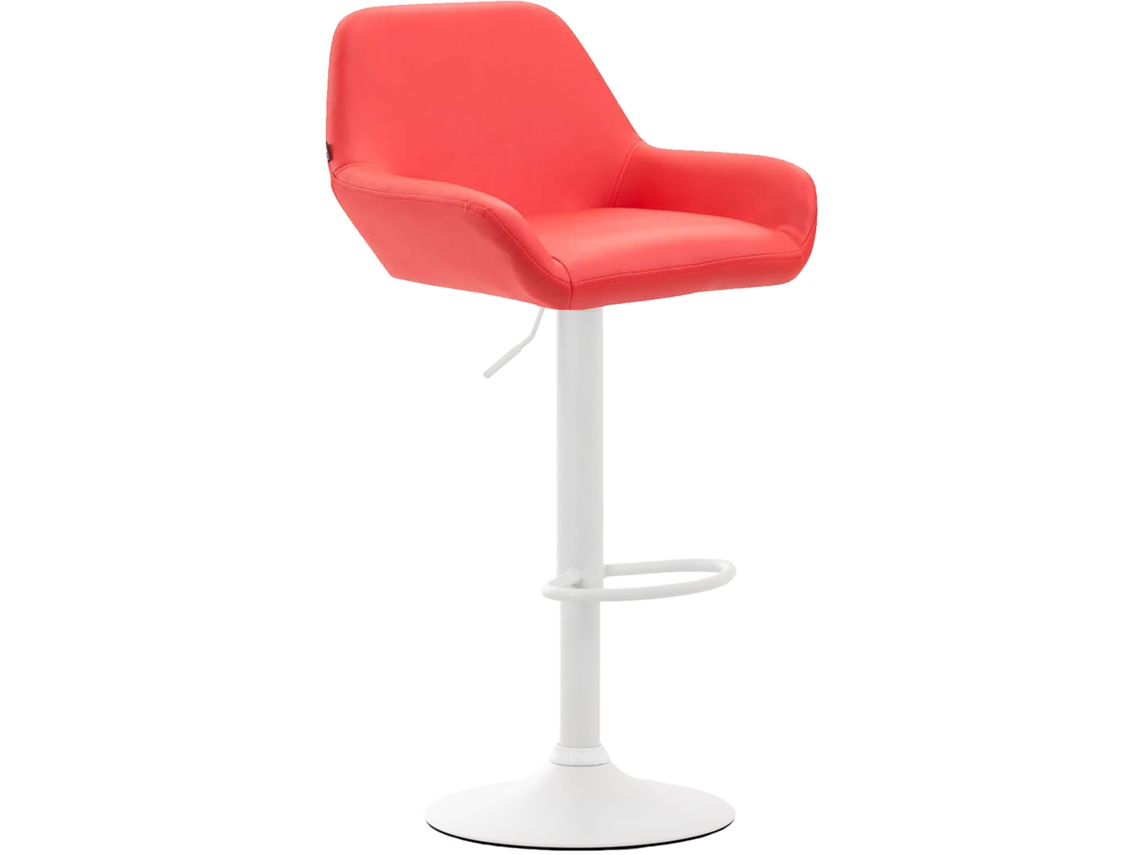 Taburete de bar Braga en piel sintética rojo/blanco Clp
