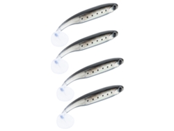 2026rebe-4 Piezas Señuelo Artificial Suave Tpr 100mm Con Cola De Pala T, Bait Para Pesca, Color Negro Dorso 6