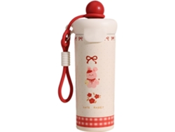 Taza portátil de doble pared de acero inoxidable rojo con adorables animales Sfushos