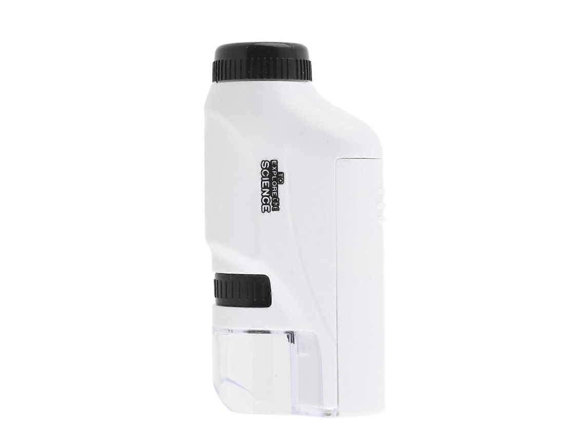 Microscopio portátil para niños, mini microscopio de mano de alta definición con batería para estudiantes, blanco Chennnls