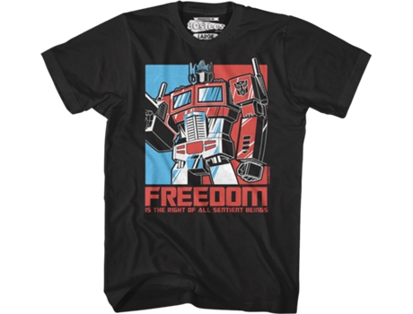 Camisetas Unisex DEEPSTONE Freedom Is The Right Of All Sentient Beings Transformers Negro (L)