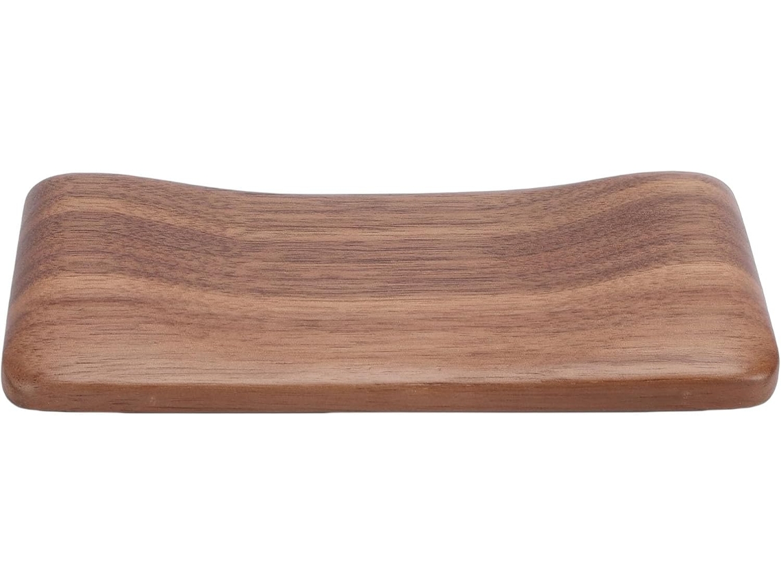Reposamuñecas De Madera De Nogal Negro, Cojín De Soporte Ergonómico Con Base.