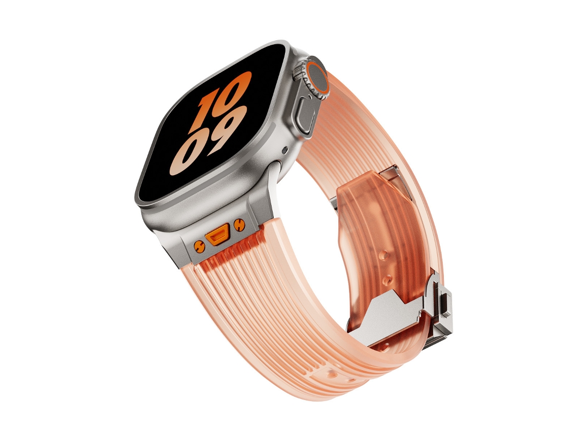 Correa XIAOMOYU para Apple Watch de 42/44/45/49 mm (naranja transparente)