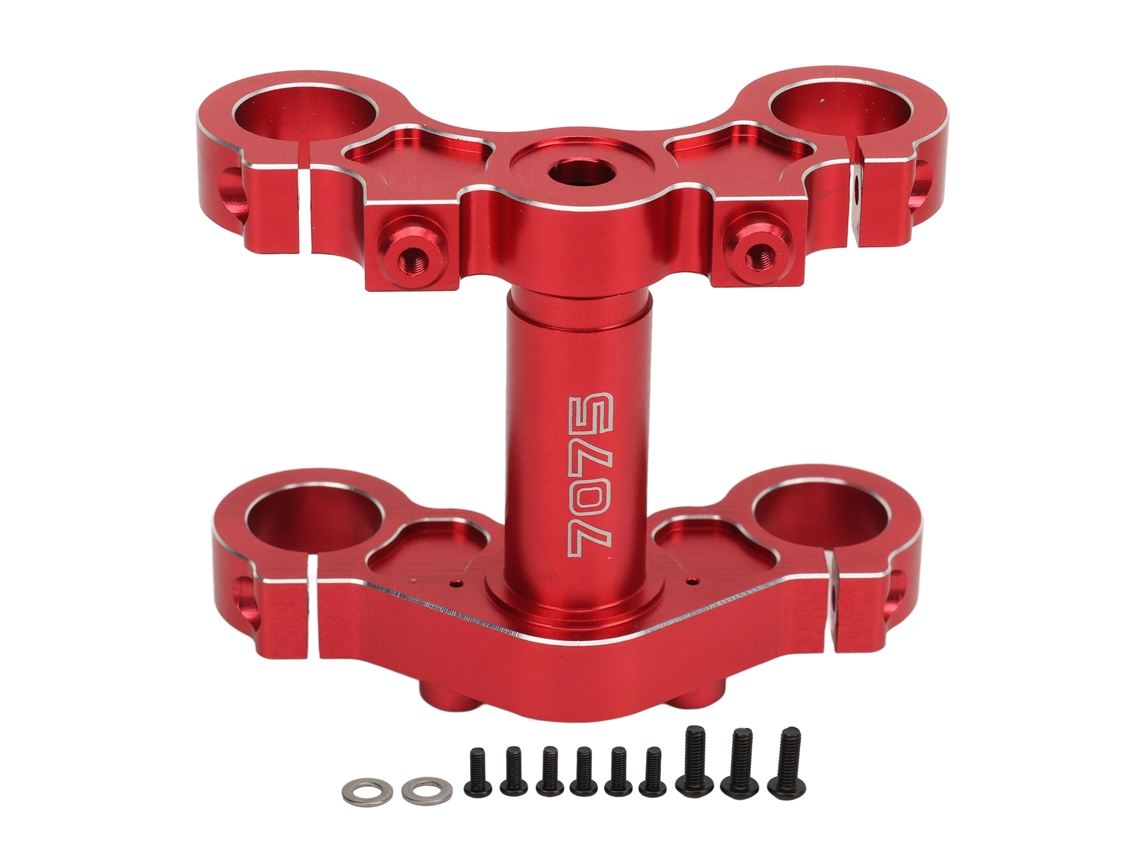 Juego De Tres Prensas De Aluminio Para Motocicleta Eléctrica Con Amortiguador Delantero Para Losi Promoto Mx 1/4 Rojo