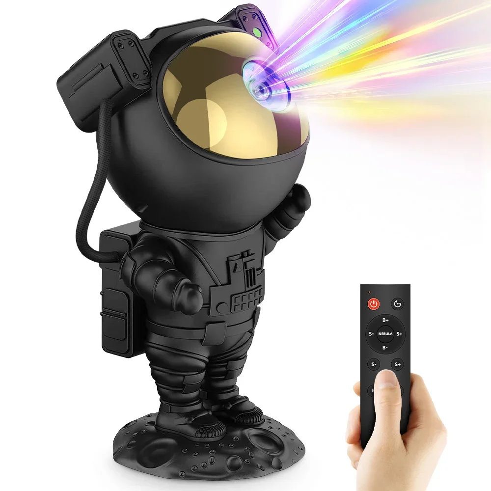 Lámpara de proyección de galaxia con diseño de astronauta MDUG (enchufe negro)