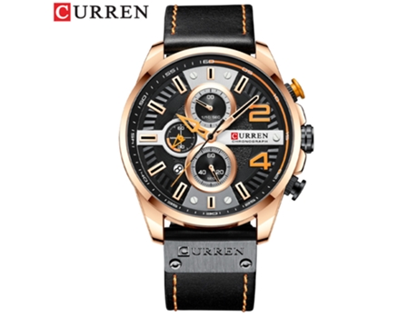 Relojes para Hombres, Reloj con Correa de Cuero para Hombres Relojes de Pulsera con Calendario de Cuarzo Impermeables para Hombres-Concha Rosa Negr...