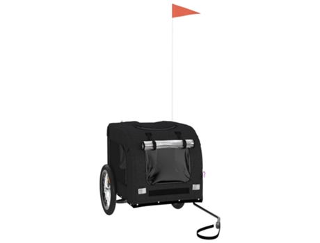 Remolque de bicicleta para perros hierro y tela Oxford negro VIDAXL