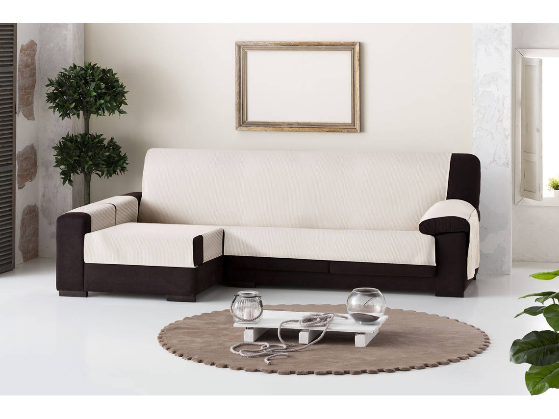 Funda Chaise Longue TODOPARAMICASA Bianca Blanco (Brazo Izquierdo - Tela  - 240 cm)