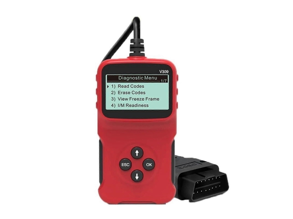 Escáner detector de fallas automotrices OBD2 V309: herramienta de diagnóstico automotriz profesional para motores de automóviles.