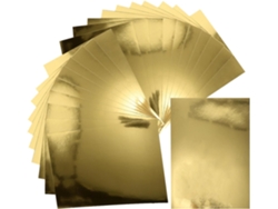 30 Piezas De Cartulina Con Efecto Espejo Dorado Metálico Para Scrapbooking Y Manualidades De Origami.