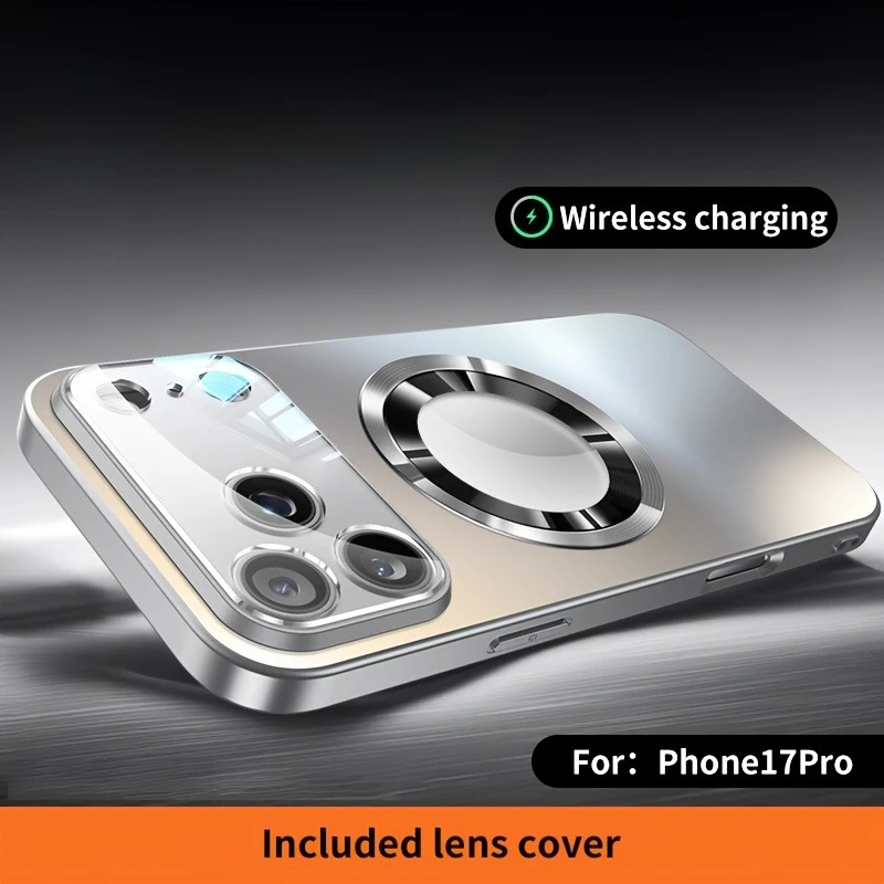 (iphone 13 Plata) Funda Para Teléfono De Titanio Mate, Compatible Con La Función Magsafe, Incluye Lente De Cristal
