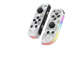 Mandos Joy-Con izquierdo y derecho para Switch AJc Jet White YUNZII (sin correa de muñeca)
