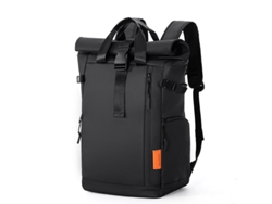 Mochila unisex negra con asas plegables, gran capacidad, ideal para viajes, actividades al aire libre, trabajo y portátiles - Sfushos