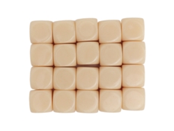 20 Dados De Plástico Blanco Con Esquinas Redondeadas, De 16 Mm, Para Jugar Y Para Fines Educativos.