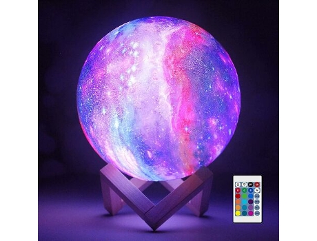 Lámpara de Luna y Galaxia Táctil, de Palma y Control Remoto de 16 Colores 12CM