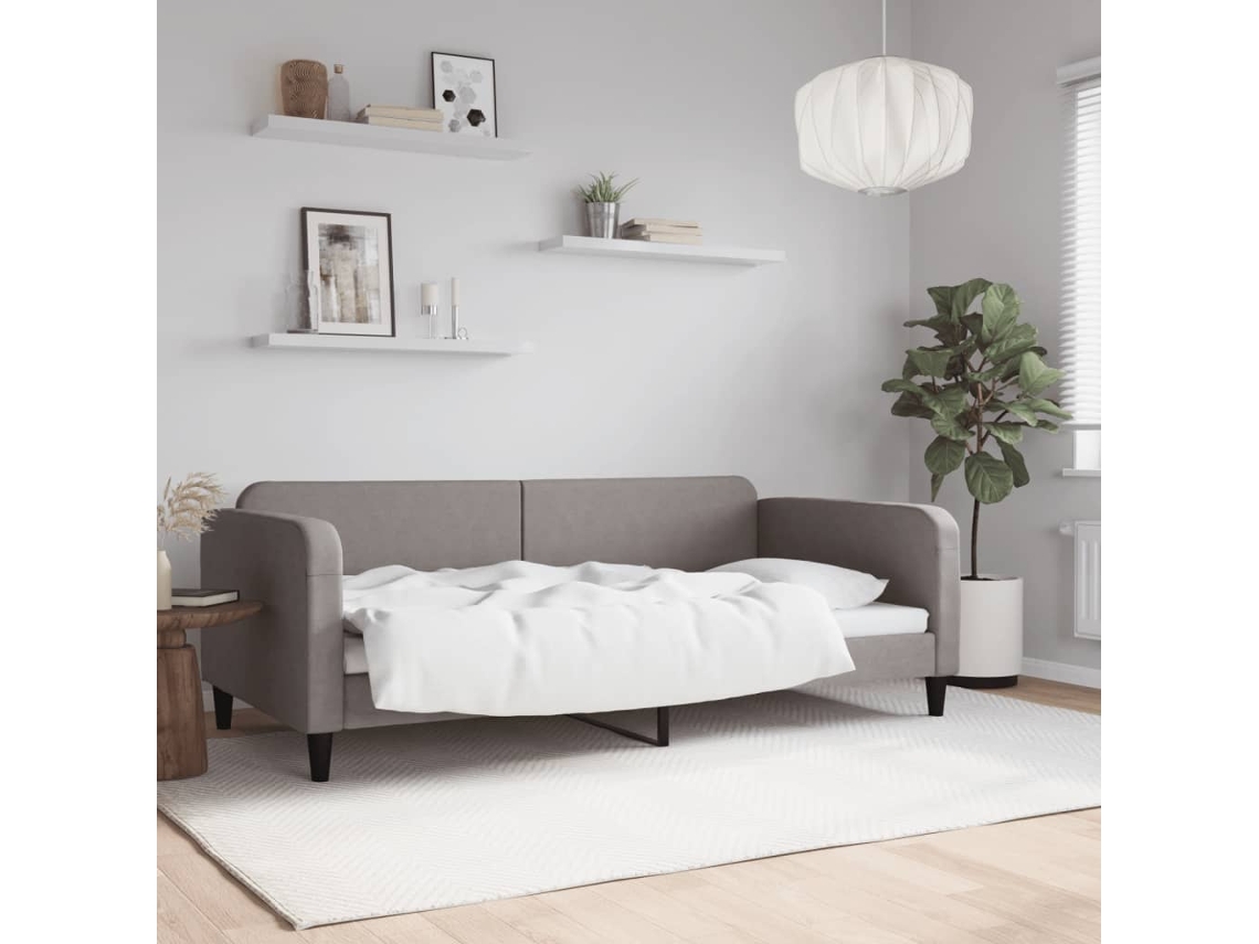 Sofá Cama Sin Colchón Tela Gris Taupe 100x200 Cm