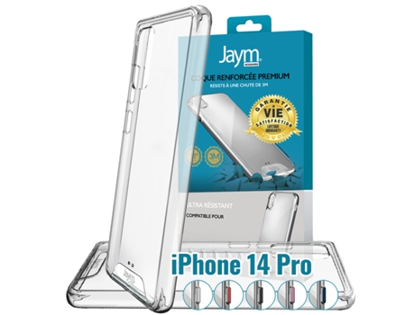 Jaym - Carcasa Ultra Reforzada Para Apple Iphone 14 Pro - Compatible Con Magsafe - Certificado De 3 Metros De Chute - Garantï¿½A De Vida + 5 Botone...