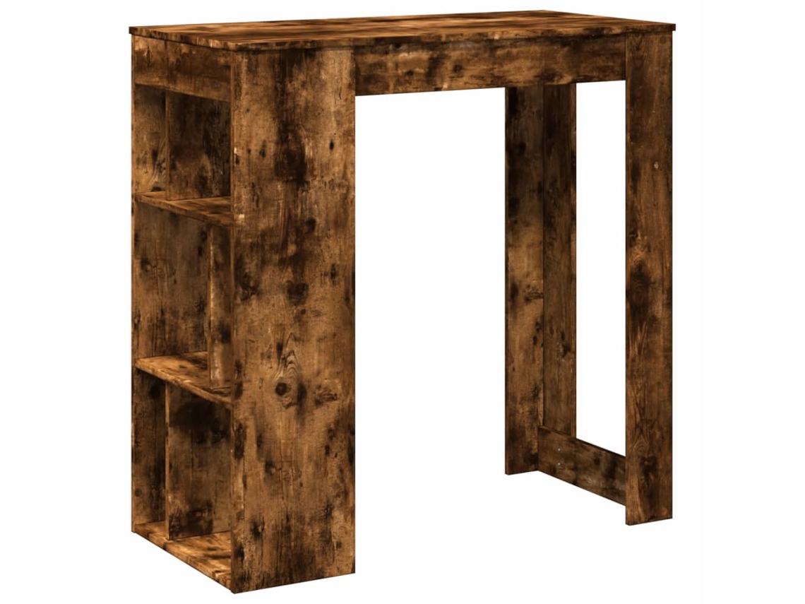 Mesa de bar con estantes de madera de roble ahumado de MAISON EXCLUSIVE (51x50x103,5 cm)