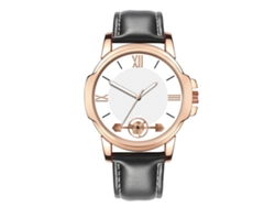 Reloj De Negocios Zhoulianfa Para Parejas, Correa De Pu, Cuarzo De Aleación (negro)