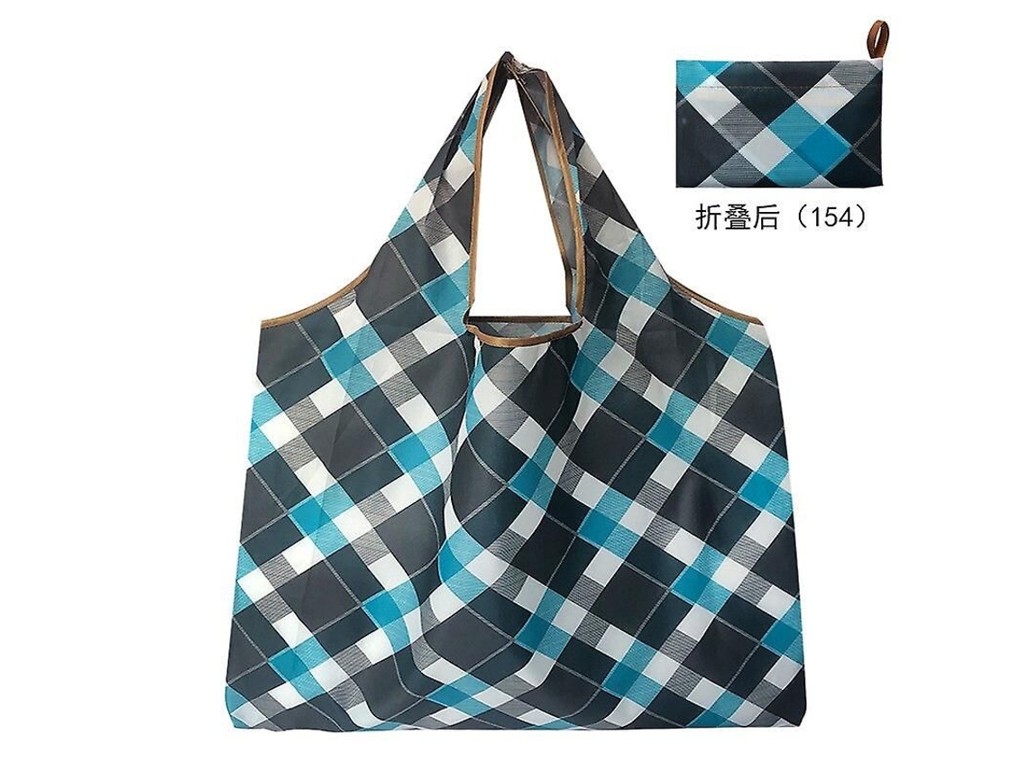 Bolsa de la compra plegable hecha de nailon reciclable, ecológica y respetuosa con la cultura local, ideal para mujeres. Con estampado floral y bolsillo para fruta y...