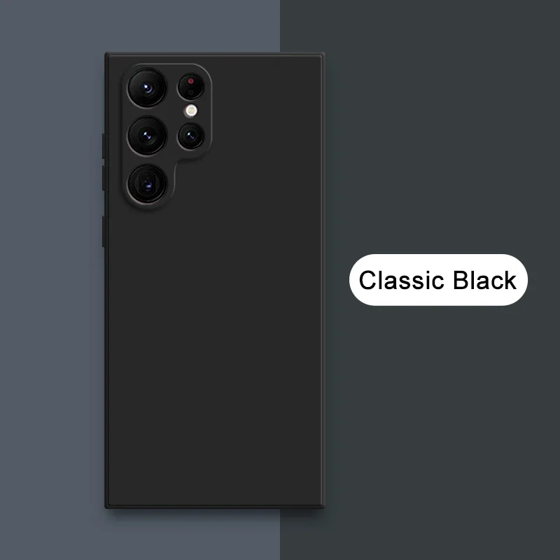 (samsung S23, Negro) Funda Protectora De Silicona Líquida Para Teléfonos Samsung, Superficie De Tela Suave.