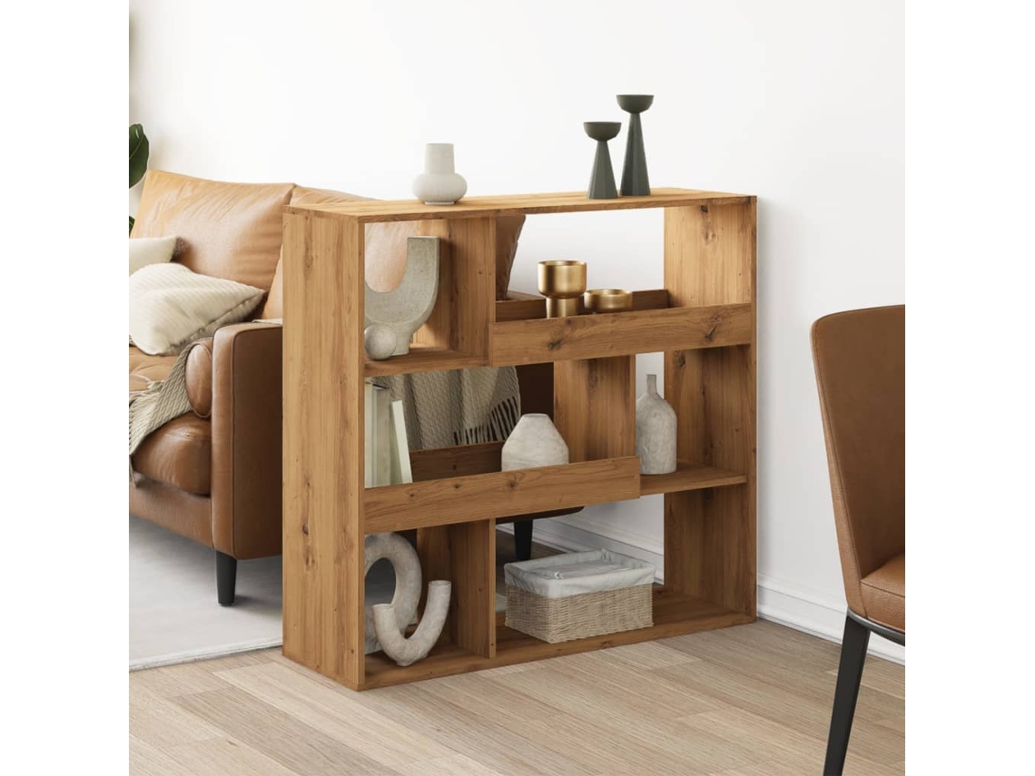 Biombo Divisor | Biombo Separador | Separador De Ambientes Madera Roble Artisan 100x33x94,5 Cm
