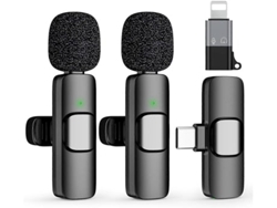 Micrófono de solapa inalámbrico USB C mini para iPhone 15, 16, iOS y Android (Panoona Noise)