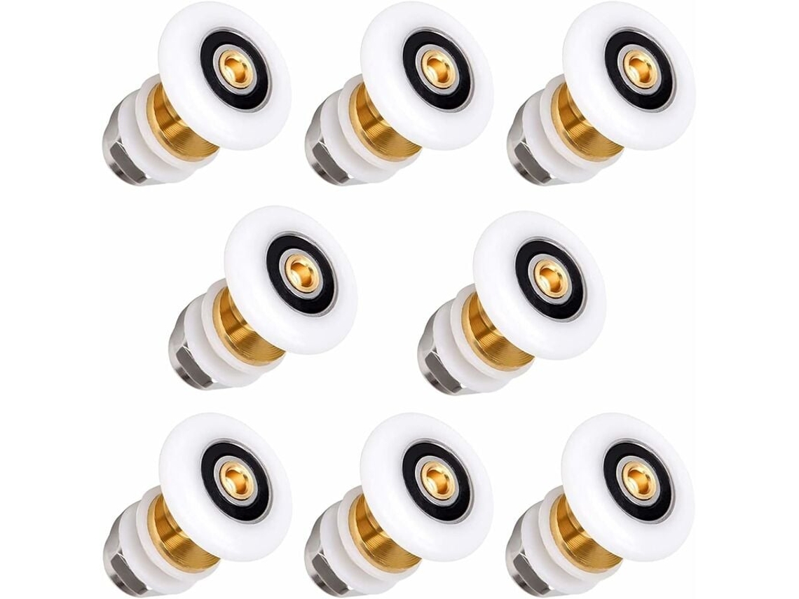 8 ruedas de ducha de repuesto de latón de 20 mm para puertas corredizas de vidrio con rodamientos de bolas Jortmrd