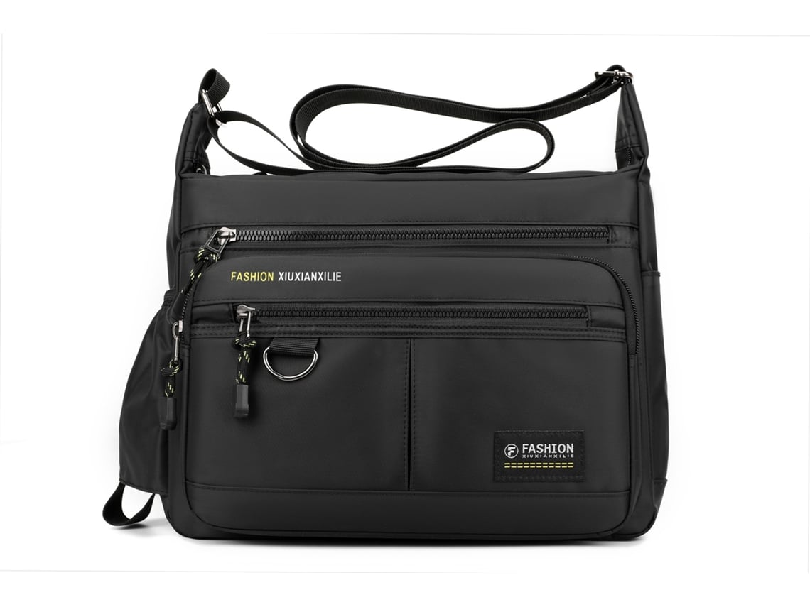 Bolso bandolera informal para hombre (negro), sencillo y moderno, bandolera para viajes, gran capacidad.
