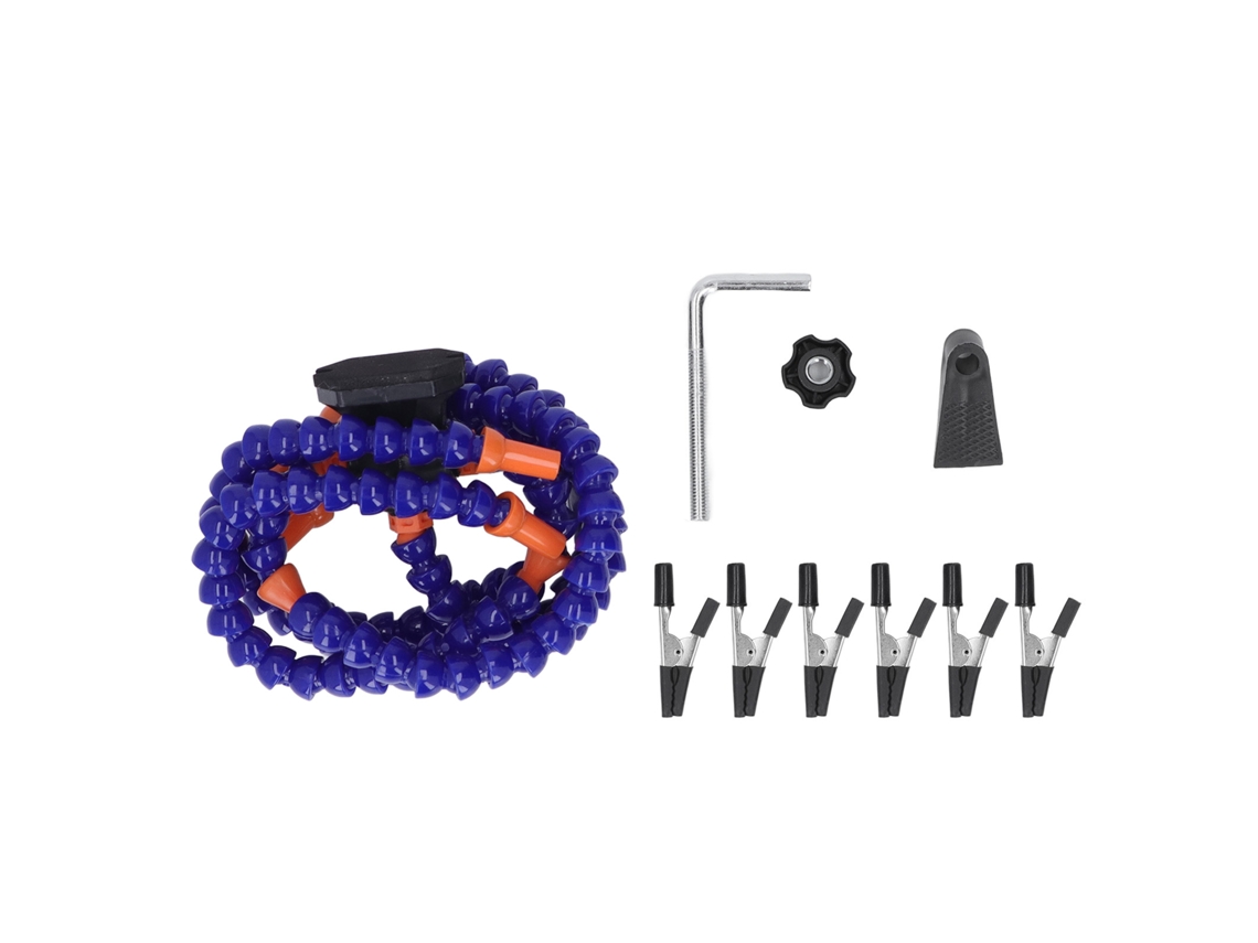 Estación De Soldadura Con 5 Brazos Flexibles, Herramienta Manual Para Taller De Manualidades, Color Azul.