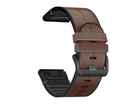 Correa Smartwatch para Garmin Fenix 6X Silicona + Cuero de Liberación Rápida (Café)