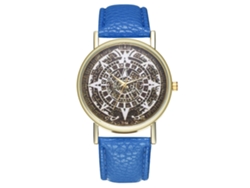 Reloj De Pulsera Analógico De Cuarzo Con Correa De Pu Fashion (azul Real)