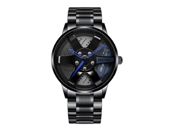 Reloj Deportivo Impermeable Para Hombre Con Diseño De Rueda De Coche, Acero Inoxidable 3d Hueco.