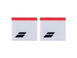 Muñequeras Babolat Cortas Blanco Rojo 2 Unidades