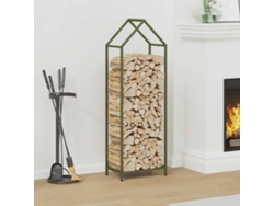 Leñero de acero laminado en frío color verde oliva LOVELY HOME