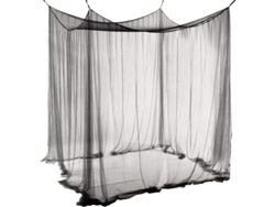 Rebe-mosquitera Cuadrada Canopy 4 Postes Negro Para Cama Queen King Decorativa Polyester 190x210x240cm