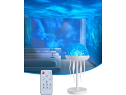 Luz Noturna 2 em 1 Projeção de Estrelas, 6 Cores Ajustáveis, com Controle Remoto CZHHMART (formato de Água viva)