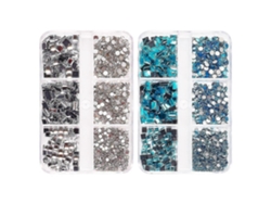 piezas de cristales para uñas, diamantes de imitación, piedras preciosas planas para manualidades de bricolaje, azul Gusshious