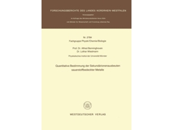 Libro Quantitative Bestimmung Der Sekundarionenausbeuten Sauerstoffbedeckter Metalle De Alfred Benninghoven (alemán)