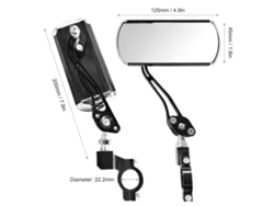 Espejo retrovisor de seguridad para bicicleta, ajustable, giratorio, de gran angular, de aleación de aluminio, paquete de 2 unidades (2026)