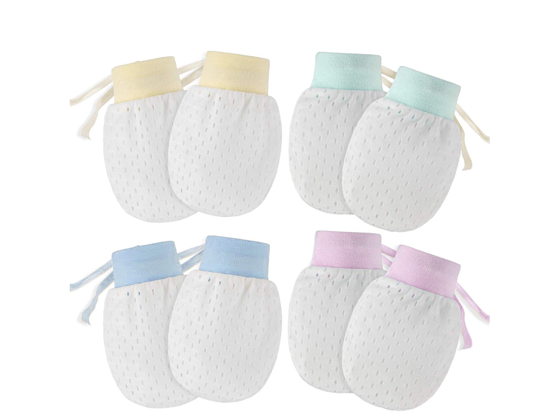 Guantes De Malla Para Bebé Anti-rasguño 4 Pares Guantes De Protección Respirantes Para Recién Nacidos
