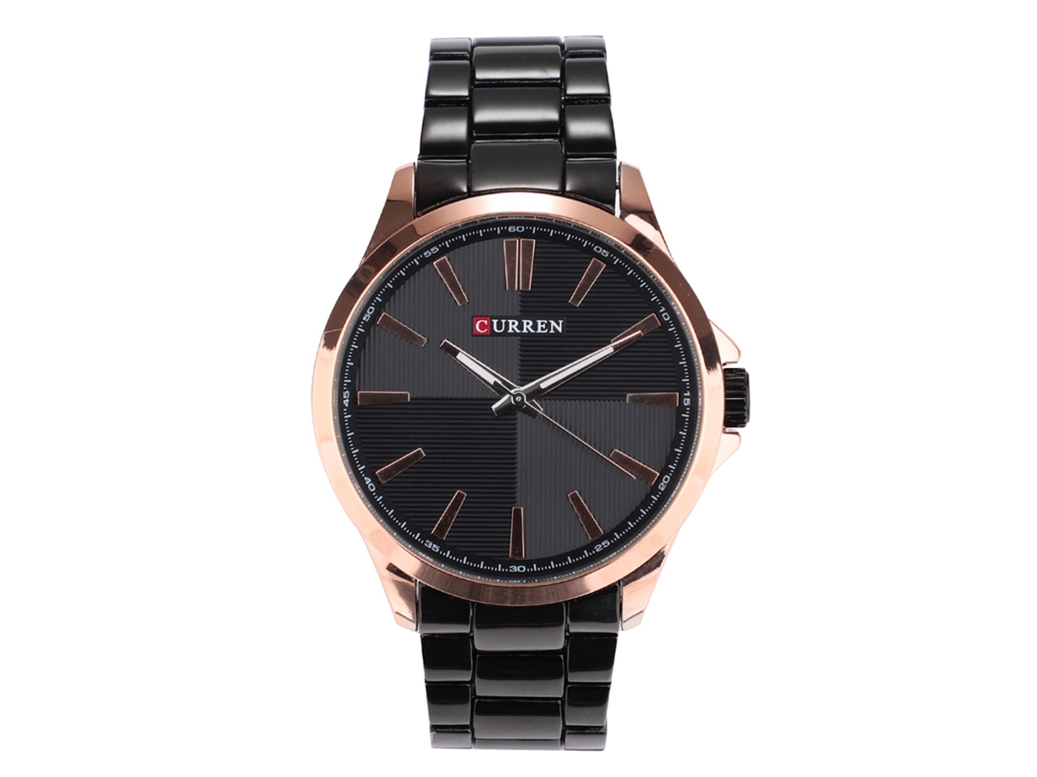 Reloj De Pulsera Analógico De Cuarzo Para Hombre, De Aleación, En Oro Rosa Y Negro.