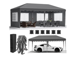 Gazebo plegable, cubierta impermeable, protección UV, gris oscuro OEM